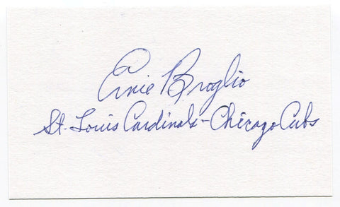 Ernie Broglio Signed 3x5 Index Card Autographed MLB Baseball St. Louis Cardinals