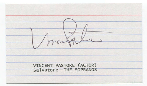 Vincent Pastore Signed 3x5 Index Card Autographed Signature Actor The Sopranos