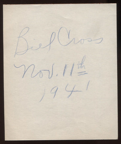 Bill Cross Signed Page from 1931  Autographed Music  Vintage Signature AUTO