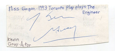 Kevin Gray (d.2013) Signed 3x5 Index Card Autographed Actor Phantom Miami Vice