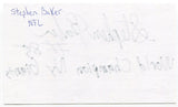 Stephen Baker Signed 3x5 Index Card Autographed NY Giants Super Bowl Champion