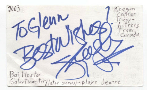 Keegan Connor Tracy Signed 3x5 Index Card Autograph Signature Once Upon A Time
