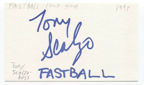 Fastball - Tony Scalzo Signed 3x5 Index Card Autographed Signature