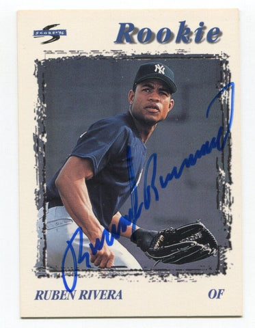 1996 Score Pinnacle Ruben Rivera Signed Baseball Card RC Autographed AUTO #263