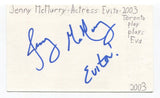 Jennifer McMurray Signed 3x5 Index Card Autographed Actress