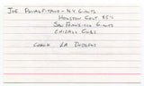 Joey Amalfitano Signed 3x5 Index Card Autographed Signature New York Giants 