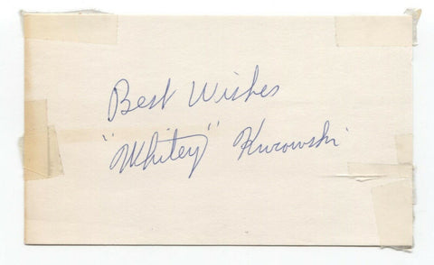 Whitey Kurowski Signed 3x5 Index Card Autographed Baseball 