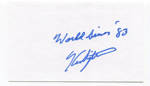 Ken Singleton Signed 3x5 Index Card Autographed MLB Baseball Baltimore Orioles