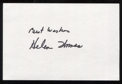 Helen Thomas Signed 4 x 6 Inch Index Card Vintage Autographed Signature 