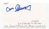 Cam Stewart Signed 3x5 Index Card Autographed Broadcaster Out Of Bounds