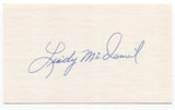 Lindy McDaniel Signed 3x5 Index Card Baseball Autographed St. Louis Cardinals