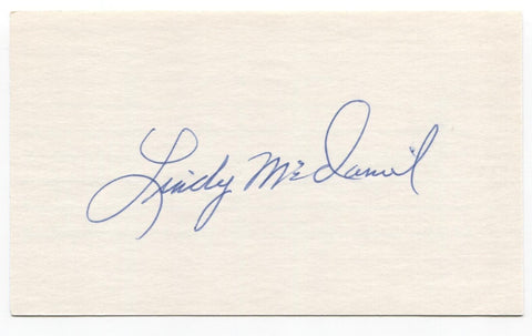 Lindy McDaniel Signed 3x5 Index Card Baseball Autographed St. Louis Cardinals