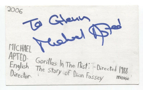 Michael Apted Signed 3x5 Index Card Autographed Director Signature James Bond