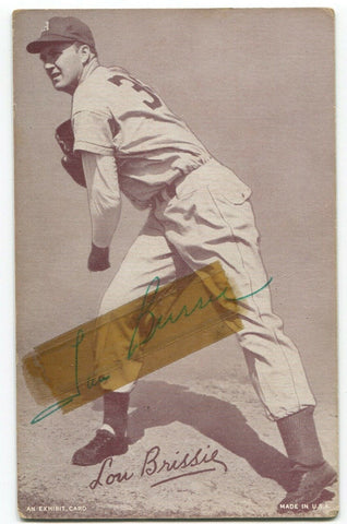 Lou Brissie Exhibit SIGNED Baseball Card Autographed Blank Back Signature