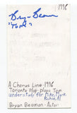 Bryan Beaman Signed 3x5 Index Card Autographed Actor A Chorus Line