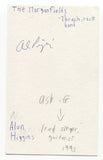 The Morganfields - Alan Higgins Signed 3x5 Index Card Autographed Signature Band