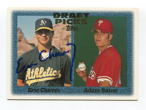 1997 Topps Draft Picks Eric Chavez Signed Card Baseball Autographed AUTO #479