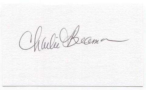 Charlie Beamon 3x5 Index Card Autographed Signature Baltimore Orioles Debut 1956