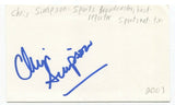 Chris Simpson Signed 3x5 Index Card Autographed Signature NHL Reporter Host