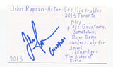 John Rapson Signed 3x5 Index Card Autographed Actor Les Miserables The Blacklist