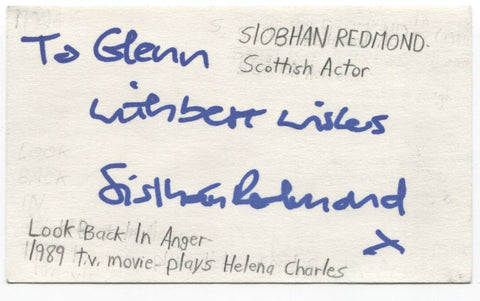 Siobhan Redmond Signed 3x5 Index Card Autograph Signature Actress Doctor Who