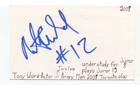 Tony Ward Signed 3x5 Index Card Autographed Actor Angry Men