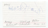 Kenny Robinson Signed Index 3x5 Card Autographed Signature Comedian Actor Comic