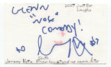 Jeremy Hotz Signed 3x5 Index Card Autographed Comic David Letterman Show
