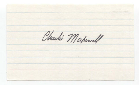 Charlie Maxwell Signed 3x5 Index Card Baseball Autographed Signature
