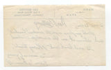Don Bollweg Signed Note Baseball Autographed Letter Signature 1953 Yankees
