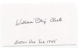 William Otey Clark Signed 3x5 Index Card Autographed MLB Baseball Boston Red Sox