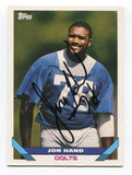 1993 Topps Jon Hand Signed Card Football Autograph NFL AUTO #62