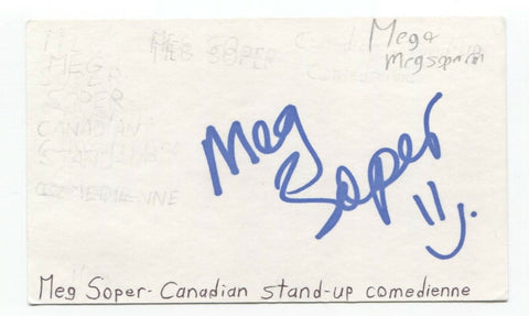 Meg Soper Signed 3x5 Index Card Autographed Signature Comedian Comic Actress