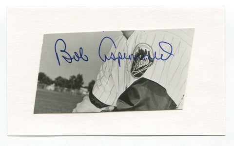 Bob Aspromonte Signed Cut Index Card Autographed Baseball MLB Brooklyn Dodgers