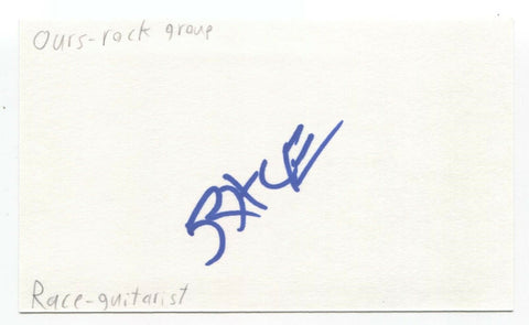 Ours - Race - Signed 3x5 Index Card Autographed Signature Band Guitarist