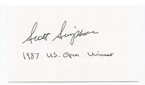 Scott Simpson Signed 3x5 Index Card Autographed PGA Golf Golfer 1987 US Open