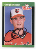 1989 Donruss The Rookies Gregg Olson Signed Card MLB Baseball AUTO #35 Orioles