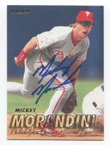 1997 Fleer Mickey Morandini Signed Card Baseball Autographed #416