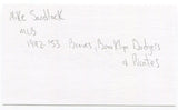 Mike Sandlock Signed 3x5 Index Card Autographed MLB Baseball Brooklyn Dodgers