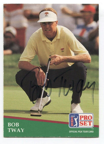 1991 Pro Set PGA Tour Golf Bob Tway Signed Card Autographed #126