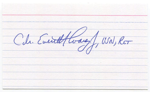 Everett Alvarez Jr. Signed 3x5 Index Card Autographed Signature Vietnam POW