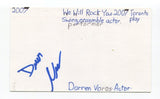 Darren Voros Signed 3x5 Index Card Autographed Actor We Will Rock You Play