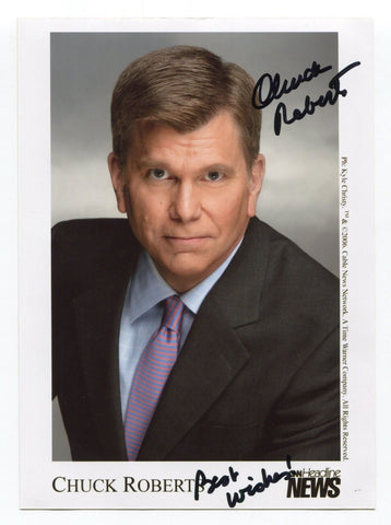 Chuck Roberts Signed ~5x7 Photo Autographed Broadcast Journalist Headline News