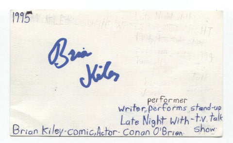 Brian Kiley Signed 3x5 Index Card Autographed Signature Comedian Comic Actor