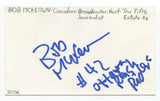 Bob McKeown Signed 3x5 Index Card Autographed Canadian Journalist Fifth Estate
