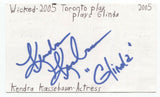 Kendra Kassebaum Signed 3x5 Index Card Autograph Signature Actress Wicked