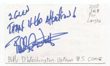 Billy D. Washington Signed 3x5 Index Card Autographed Comedian Comic Actor