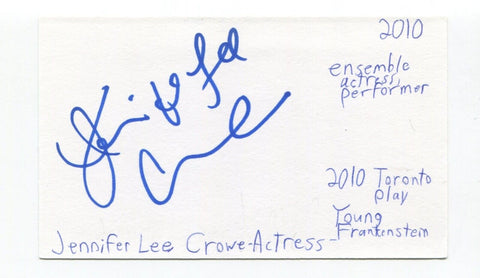 Jennifer Lee Crowe Signed 3x5 Index Card Autographed Actress Young Frankenstein