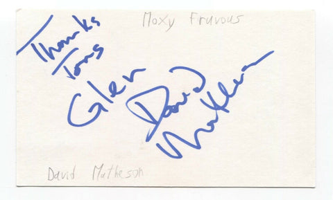 Moxy Fruvous - Dave Matheson Signed 3x5 Index Card Autographed Signature