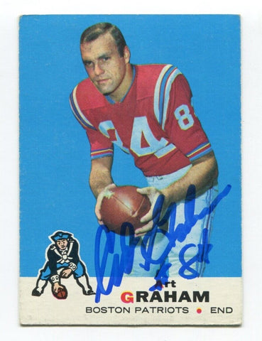 1969 Topps Art Graham Signed Card Football Autographed AUTO #39